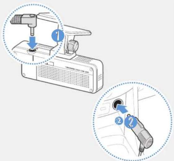 Thinkware Q200 - Branchement du chargeur pour véhicule (en option) - 2