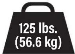 125 lbs. (56.6 kg)