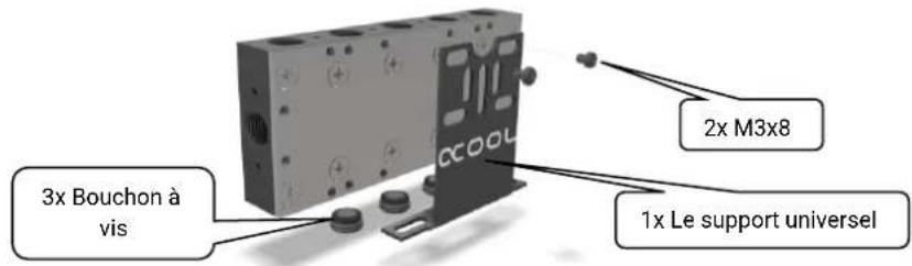 Alphacool ES Distro Plate C5 - Montage avec ruban adhésif - 9