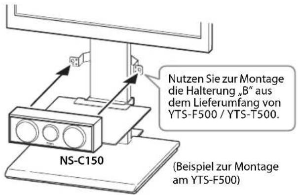 YAMAHA NS-B150 - ■Montage des Center-Lautsprechers an den Yamaha TV-Racks YTS-F500 und YTS-T500 - 2