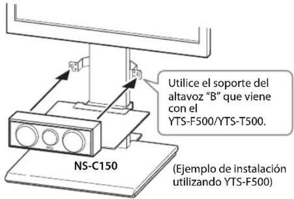 YAMAHA NS-B150 - ■Instalar el altavoz central sobre el soporte Yamaha YTS-F500/YTS-T500 TV - 2
