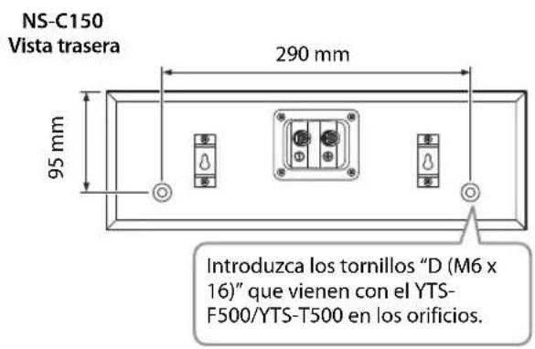 YAMAHA NS-B150 - ■Instalar el altavoz central sobre el soporte Yamaha YTS-F500/YTS-T500 TV - 1