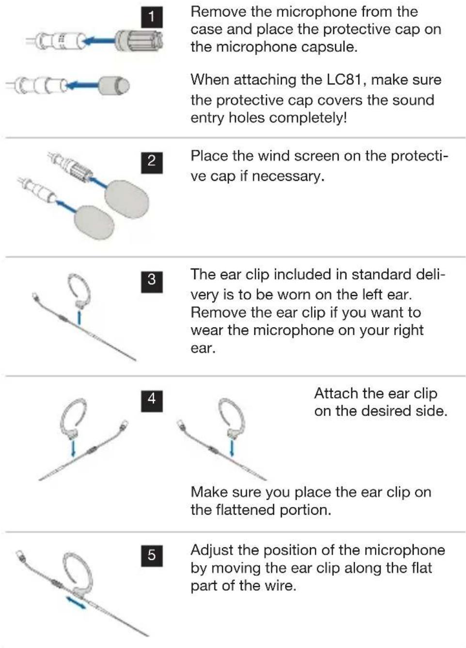 AKG EC 82 MD - Attaching the ear hook microphone - 2