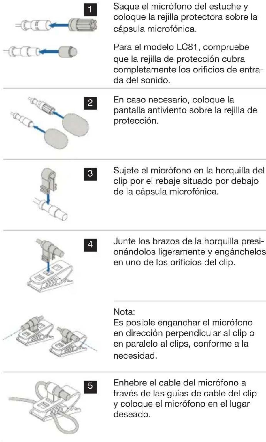 AKG EC 82 MD - Colocacion del microfono lavalier - 2