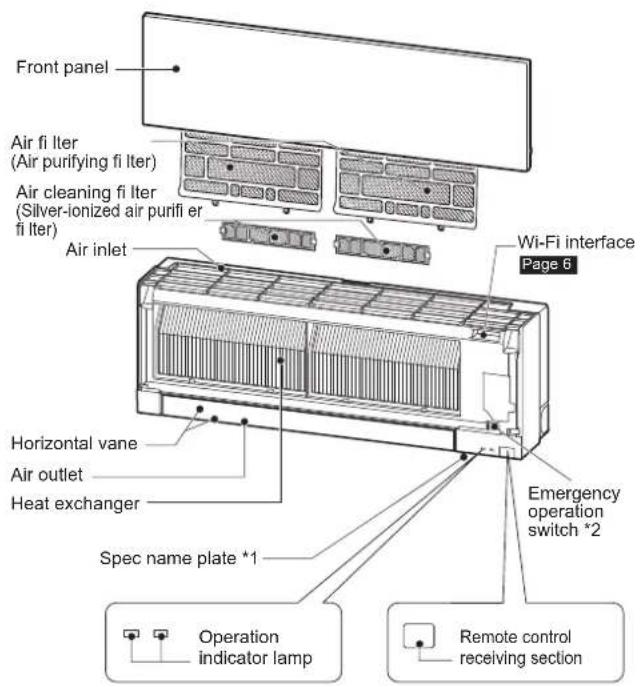 MITSUBISHI MSZ-EF18VGKW - NAME OF EACH PART - 1