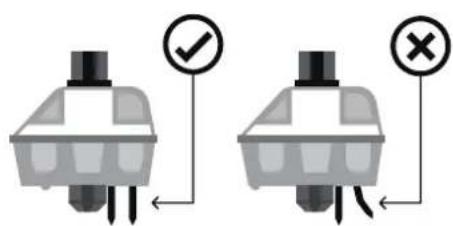 Diagram showing two electrical plug terminals with check and cross symbols indicating status or failure indicators.