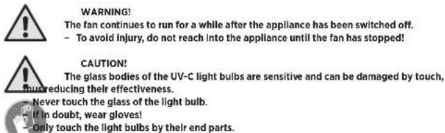 MANN+HUMMEL OurAir TK 850 - Special safety instructions - 2