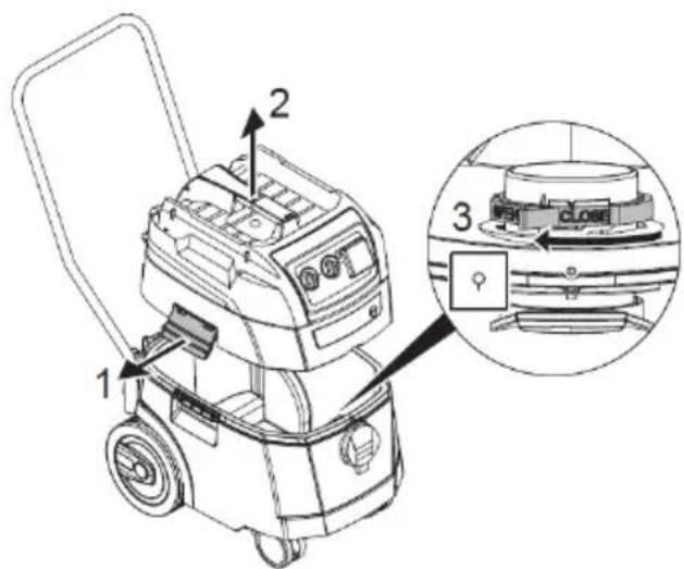 Eibenstock DSS 35 M iP - Einsetzen des Vliesfilterbeutel - 1
