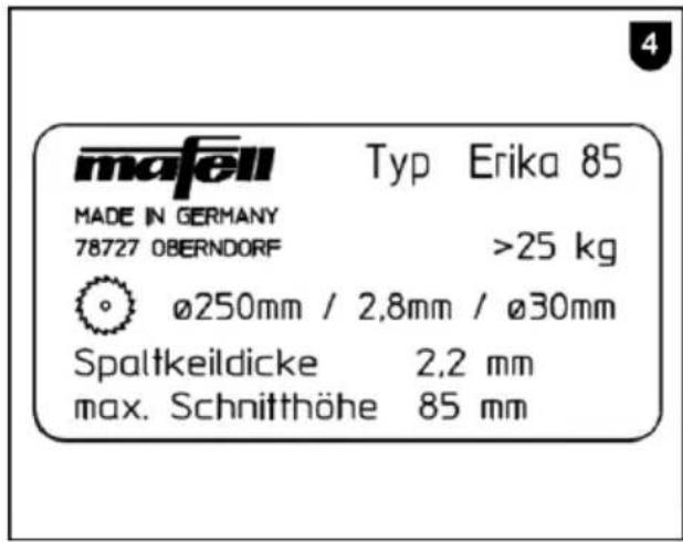 Mafell Erika 85 - WARNING - 2