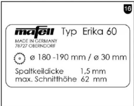 Mafell ERIKA 60 - AVERTISSEMENT - 8
