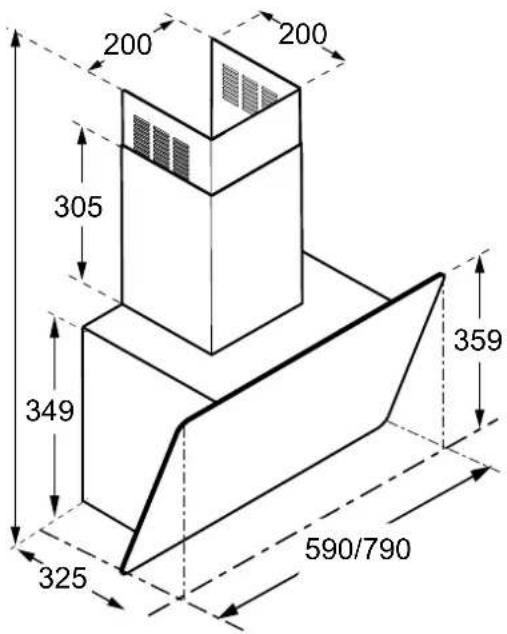 CONSTRUCTA CD686866 - Afmetingen van het apparaat - 1