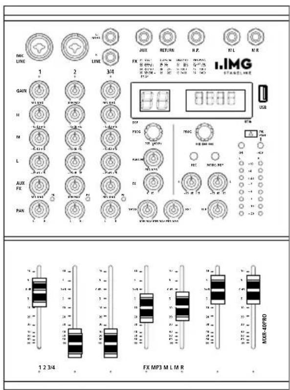 IMG Stageline MXR-40PRO - Audio-Mischpult Audio Mixer - 1