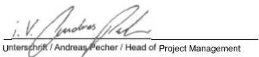 i. V. Andres Pecher Unterschrift / Andreas Pecher / Head of Project Management