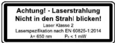 SCHEPPACH HM305SL - Dikkat: Lazer ışını İşının içine bakmayın Lazer sınıfı 2 - 1