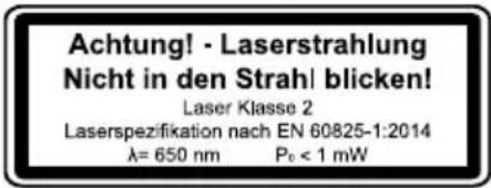 SCHEPPACH HM305SL - Dèmesio: lazerio spinduliuotė Nežiūrėkite į spindulį 2 lazerių klasė - 1