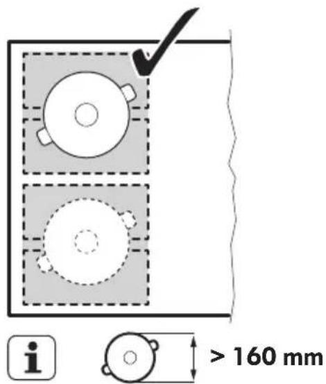 IKEA BLIXTSNABB 604.678.30 - Diametro e posizione delle pentole - 2