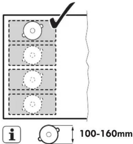 IKEA BLIXTSNABB 604.678.30 - Diametro e posizione delle pentole - 1