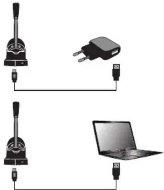 SANDBERG Bluetooth Office Headset Pro+ - Yhteyden muodostaminen latausalustaan - 1
