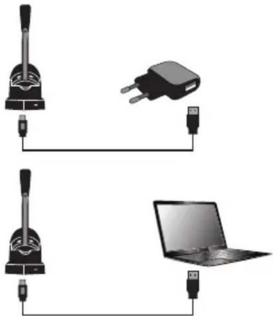 SANDBERG Bluetooth Office Headset Pro+ - Anschluss an Ladestation - 1