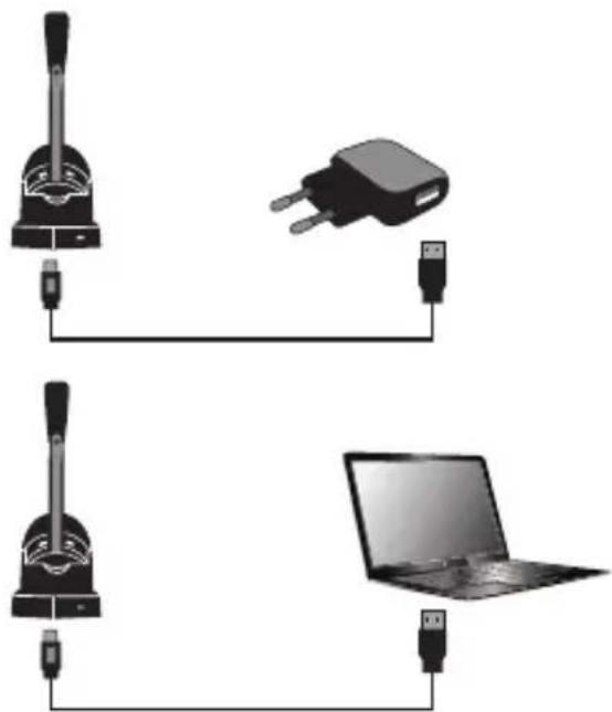 SANDBERG Bluetooth Office Headset Pro+ - Connecting the charging base stand - 1
