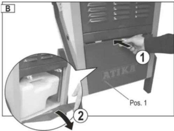 ATIKA ALE 600 N - Removing the water collecting container - 1