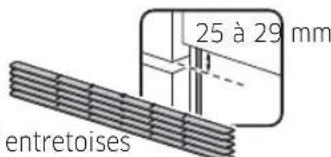 25 à 29 mm entretoises