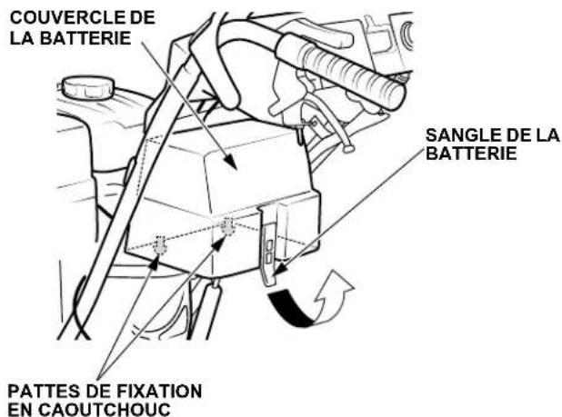 COUVERCLE DE LA BATTERIE SANGLE DE LA BATTERIE PATTES DE FIXATION EN CAOUTCHOUÇ