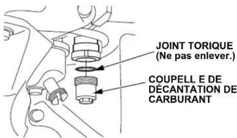 JOINT TORIQUE (Ne pas enlever.) COUPELL E DE DÉCANTATION DE CARBURANT