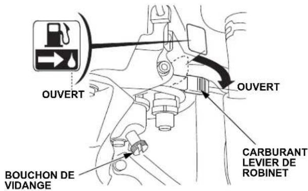 OUVERT OUVERT BOUCHON DE VIDANGE CARBURANT LEVIER DE ROBINET