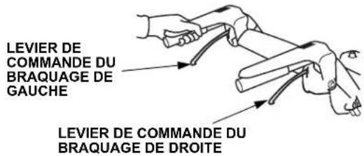 LEVIER DE COMMANDE DU BRAQUAGE DE GAUCHE LEVIER DE COMMANDE DU BRAQUAGE DE DROITE