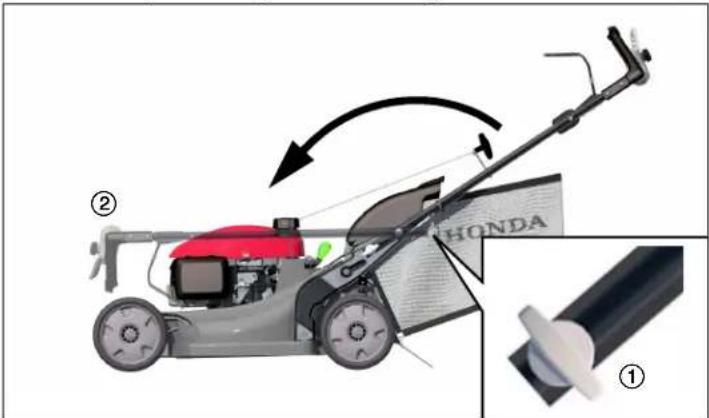 Honda HRX 537 VY - Zusammenlegen des Lenkgestänges - 1