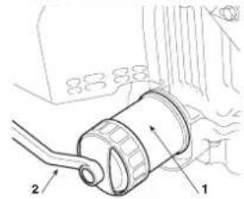 Honda HF2317HME - Changing the oil filter - 1