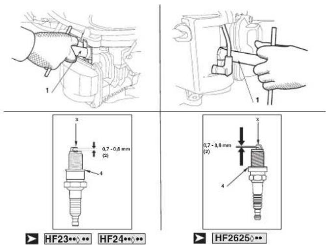 Honda HF2317HME - Wartung der Zündkerze - 1