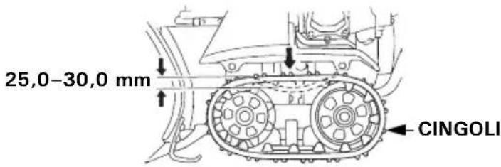 Honda HSS 655 W - Regolazione del cingolo (solo per i tipi a cingoli) - 1