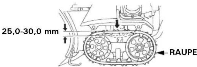 Honda HSS 655 W - Raupenketten-Einstellung (nur Raupenketten-Typ) - 1