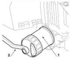 Honda HF2625HME - Changing the oil filter - 1