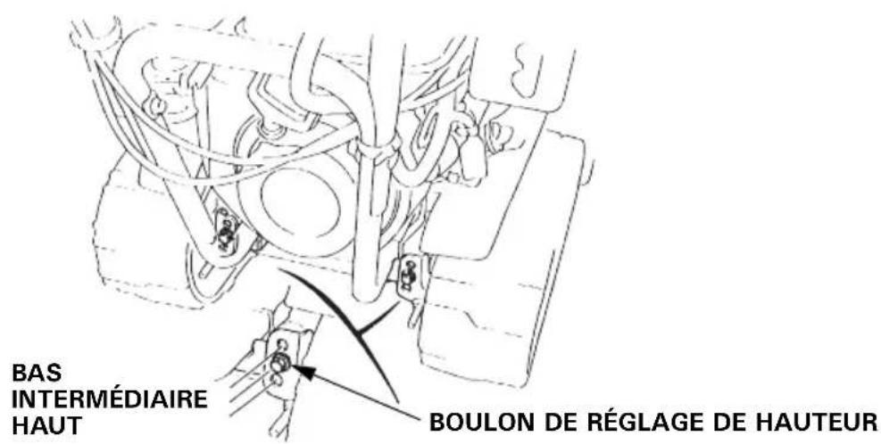 BAS INTERMÉDIAIRE HAUT BOULON DE RÉGLAGE DE HAUTEUR
