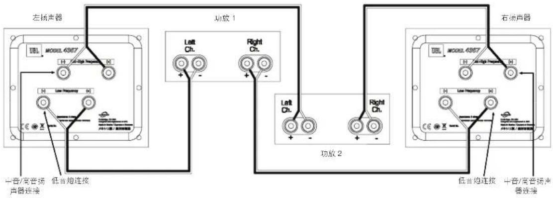 JBL 4367 - 双线分音连接（续）： - 1