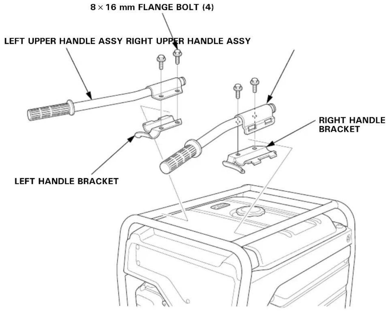 Honda EG4500CL - Handle Installation (Two wheel type) - 1