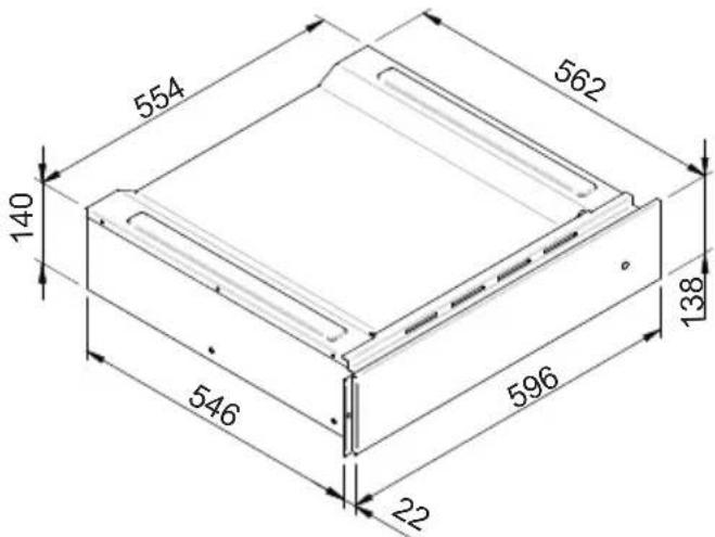 HAIER HWO15NWD6XB1 - ABMESSUNGEN DES EINBAUTELLERWÄRMERS 560 X 595 MIT OFEN ZU 450 - 3