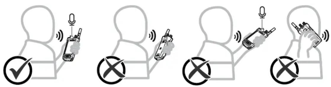 MOTOROLA MOTOTRBO Ion - 오디오를 전송하는 동안 무전기 잡기 - 2