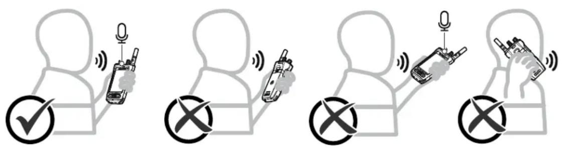 MOTOROLA MOTOTRBO Ion - 音声転送中の無線機の持ち方 - 2