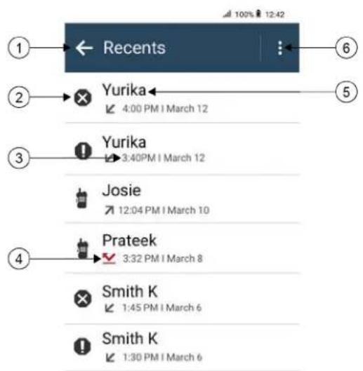 MOTOROLA MOTOTRBO Ion - Recent Calls - 1