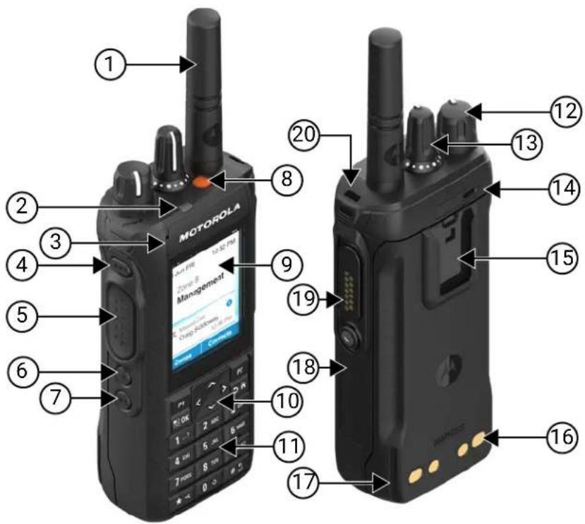 MOTOROLA MOTOTRBO R7 - Visão geral do rádio - 1
