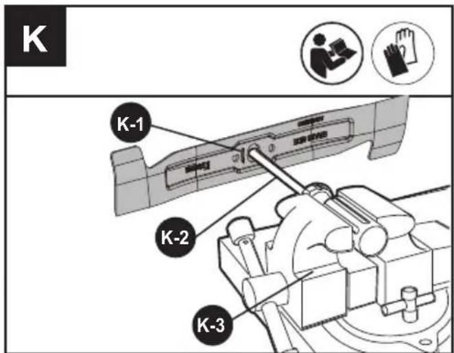 KRESS KG748.9 - ÉQUILIBRAGE DE LA LAME (Voir Fig. K) - 1