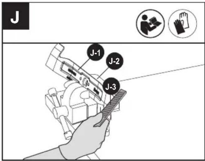 KRESS KG748.9 - SLIPNING AV BLADET I ETT SKRUVSTÄD (Se Fig. J) - 1