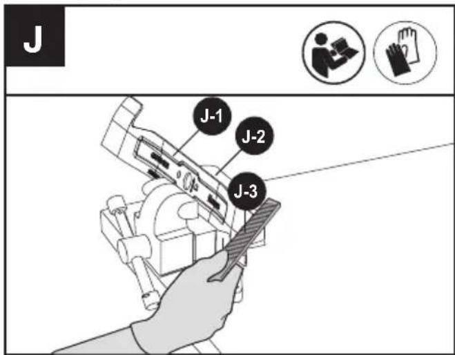 KRESS KG748.9 - POUR AFFUTER LA LAME DANS UN ÉTAU (Voir Fig. J) - 1