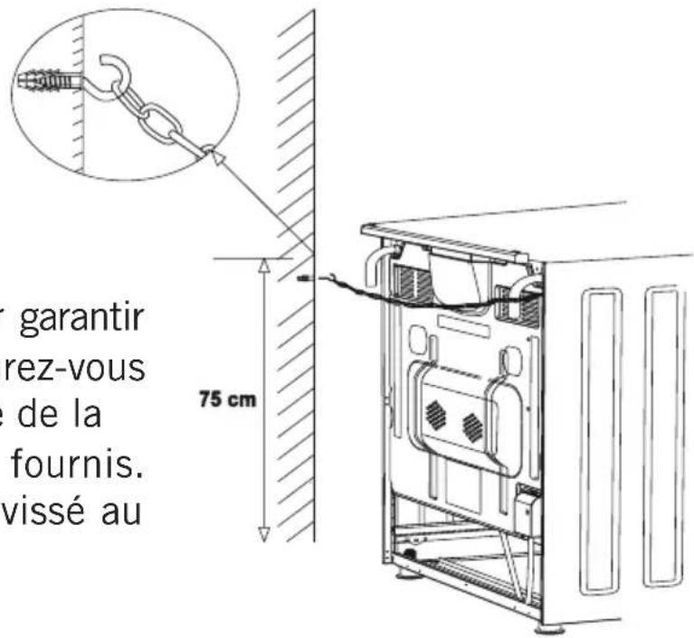 garantir rez-vous de la fournis. vissé au 75 cm