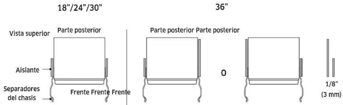 Dacor RAC24AMLHSR - Instalar aislantes a cada lado del congelador o del refrigerador - Instalación simple - 1