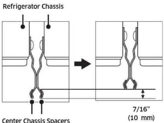 Dacor RAC18AMLHSR - Repositioning the Center Chassis Spacers - 2